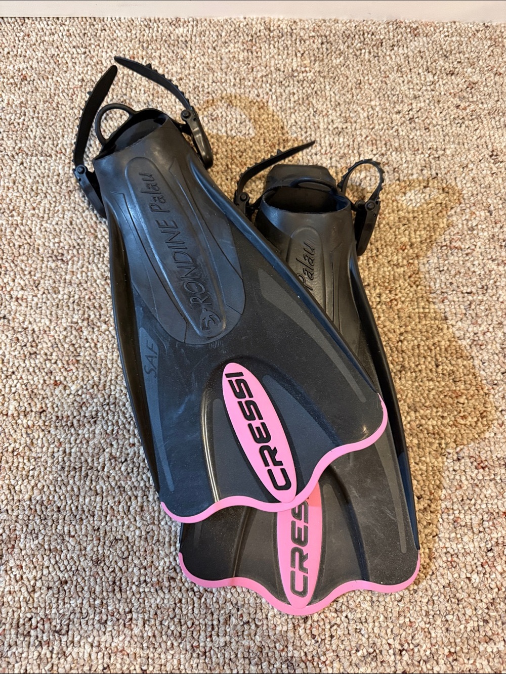 CRESSI Black Snorkel Fins - Made in Italy